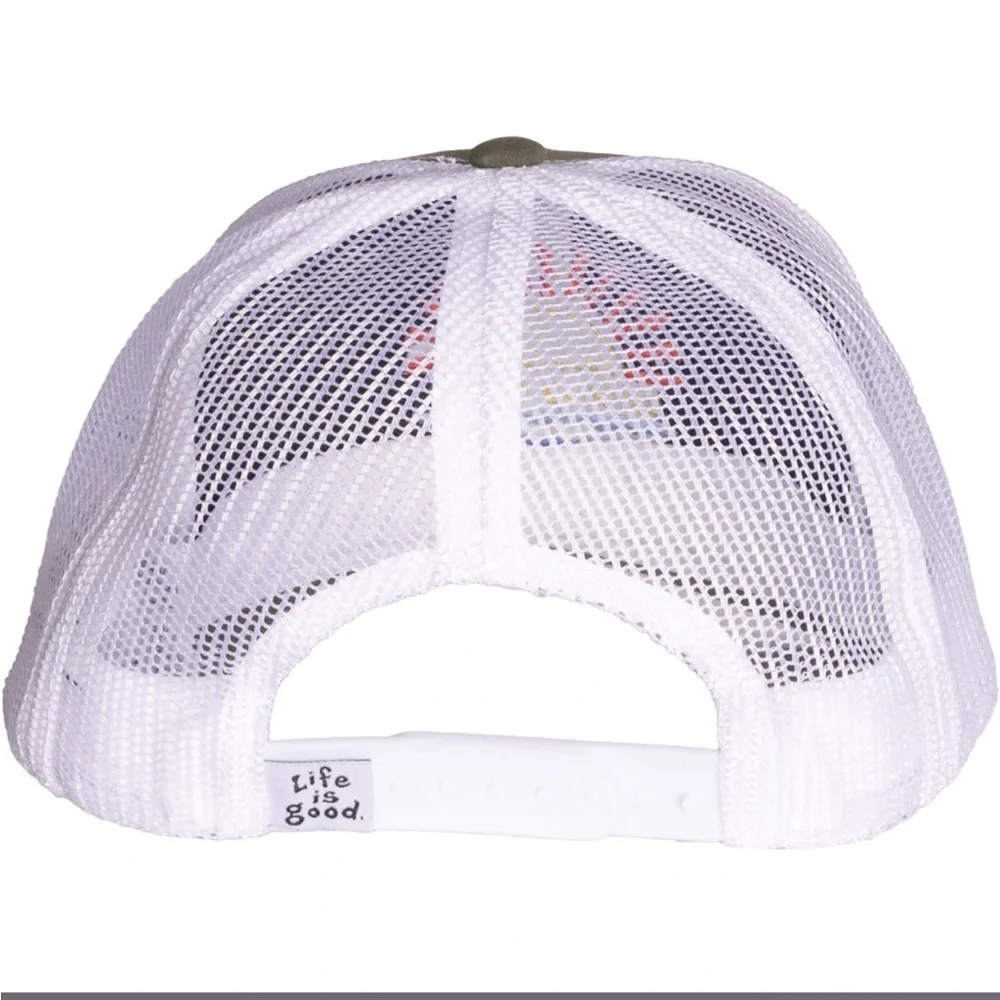 LIFE IS GOOD Core Embroidered Trucker Hat - UPF 50+ $28 Retail NWT
